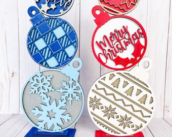 Stacked Christmas Ornaments, Christmas Decor, Holiday Decor, Merry Christmas, Winter Decor, Christmas Ornaments, Snowflakes, Home Decor