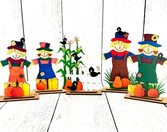 Standing Fall Scarecrow, Scarecrow, Fall Decor, Scarecrow Decor, Fall, Tiered Tray Decor, Fall Scarecrow, Kitchen Decor, Scarecrow Wreath