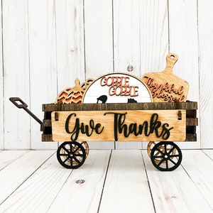 Thanksgiving Wagon, Thanksgiving Decor, Turkey Decor, Thankful Decor, Pumpkin Decor, Give Thanks, Thanksgiving Tiered Tray, Fall Home Decor