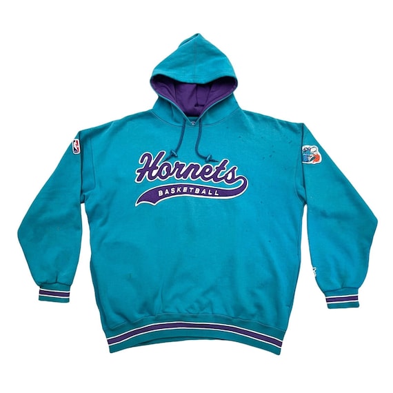 Charlotte Hornets Buzz City Hoodie from Homage. | Ash | Vintage Apparel from Homage.