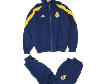 Real Madrid Adidas Marine trainingspak voor heren en broeken | Vintage voetbal VTG uit de jaren 90