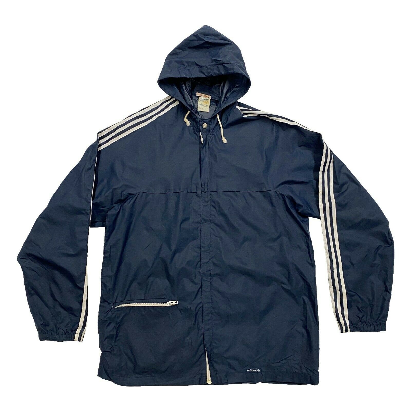 Image of Adidas Lightweight Rain Jacket | Vintage 80S Sportswear Waterproof Coat Navy Vtg