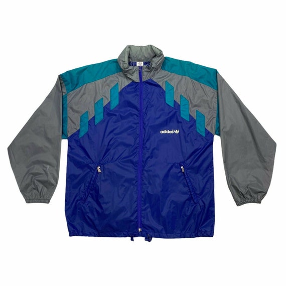 Adidas Originals Lightweight Jacket | Vintage 90s Retro Sportswear Blue Grey Vtg