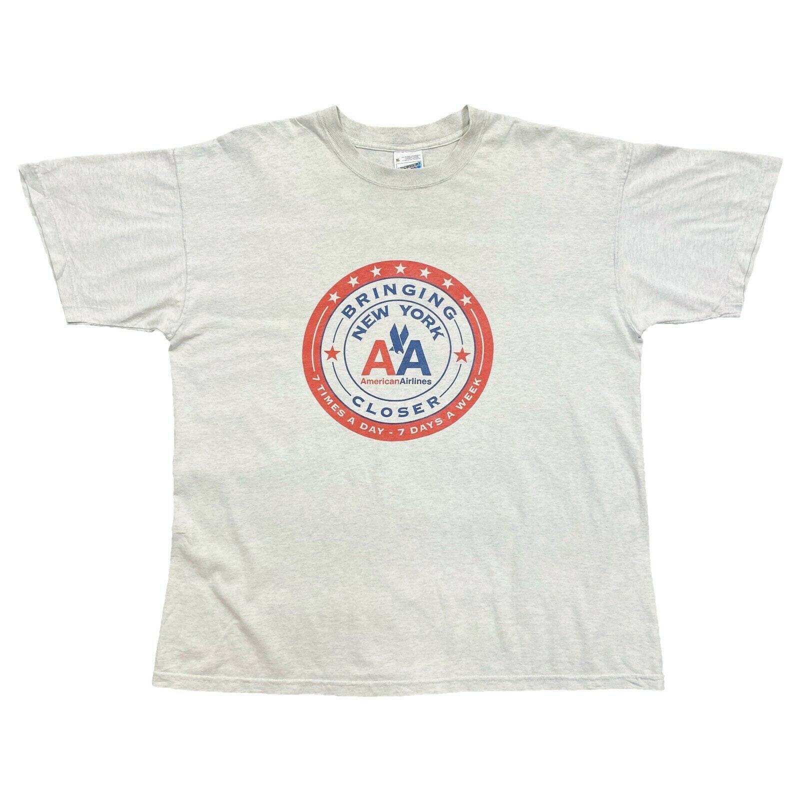 Image of American Airlines Bringing New York Closer Tshirt | Vintage 90S Flying Grey Vtg
