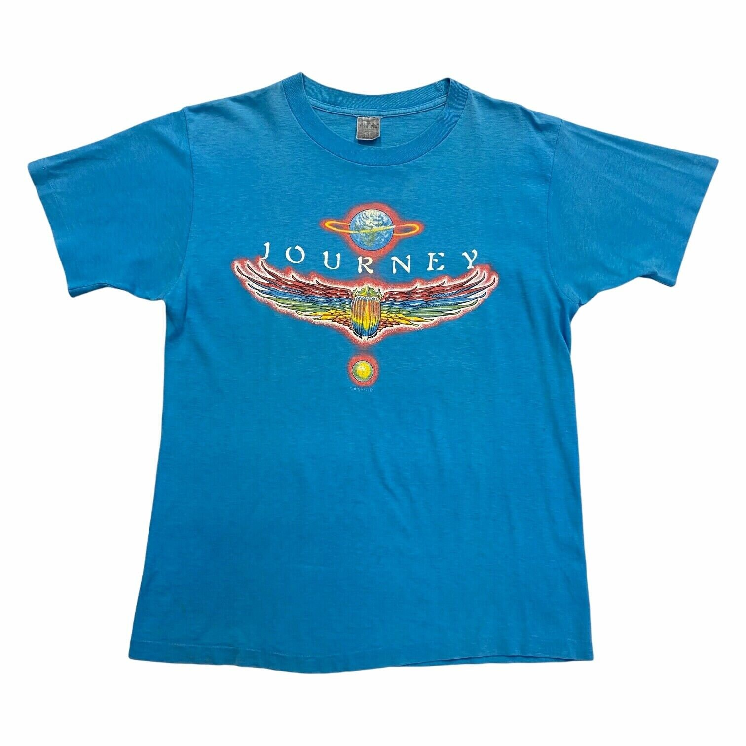 Journey Logo Tshirt | Vintage 80s American Rock Band Music Blue Single Stitch