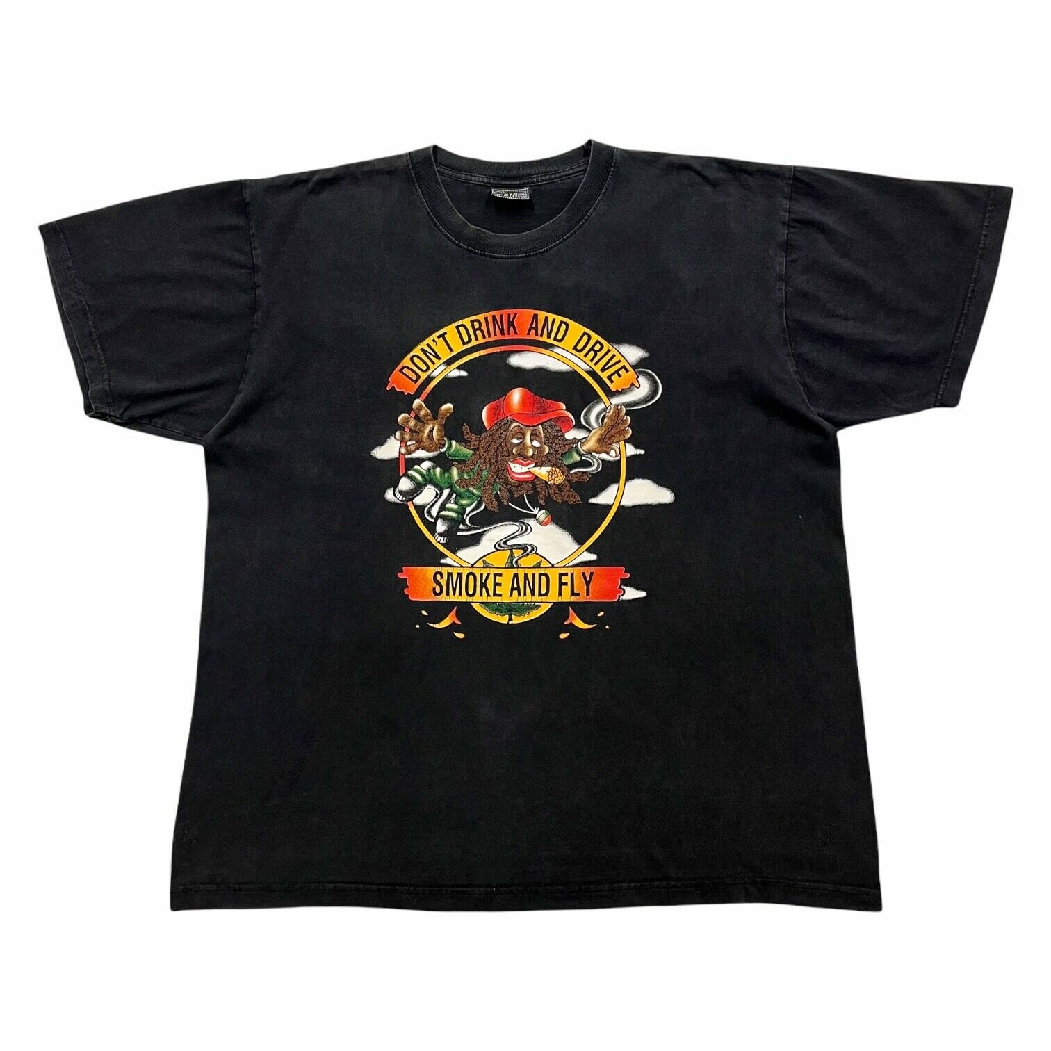 Dont Drink and Drive Smoke and Fly Tshirt Vintage 90s Rasta Online India -