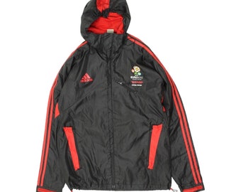 UEFA Euro 2012 Adidas Mens Black Rain Coat Jacket | Vintage Football Sportswear