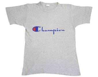 Champion Logo Tshirt | Vintage 90er Jahre Single Stitch Retro Sportswear Street Wear