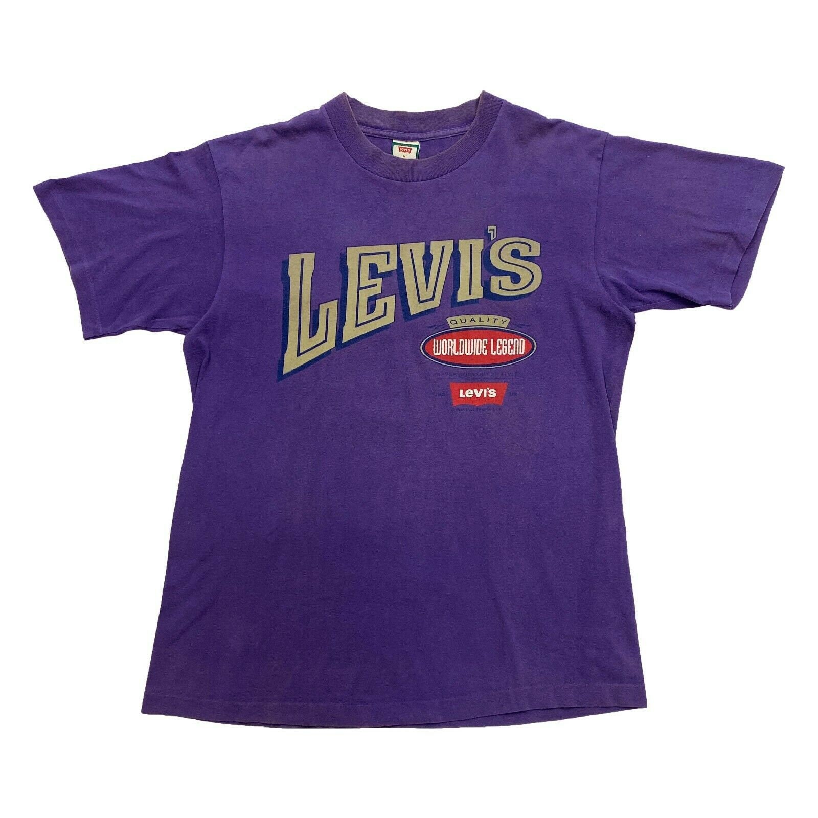 Levis Worldwide Legend Tshirt | Vintage 90s Single Stitch Designer Purple Vtg