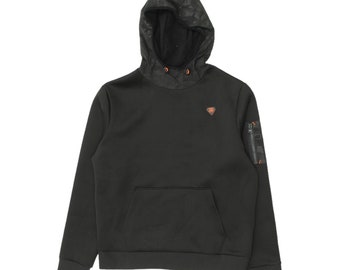 Frankie Garage Mens Black Sleeve Pocket Pullover Hoodie | Designer Streetwear