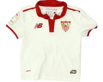 Sevilla FC 2016-17 New Balance Boys White Home Shirt | Football Kids Sportswear