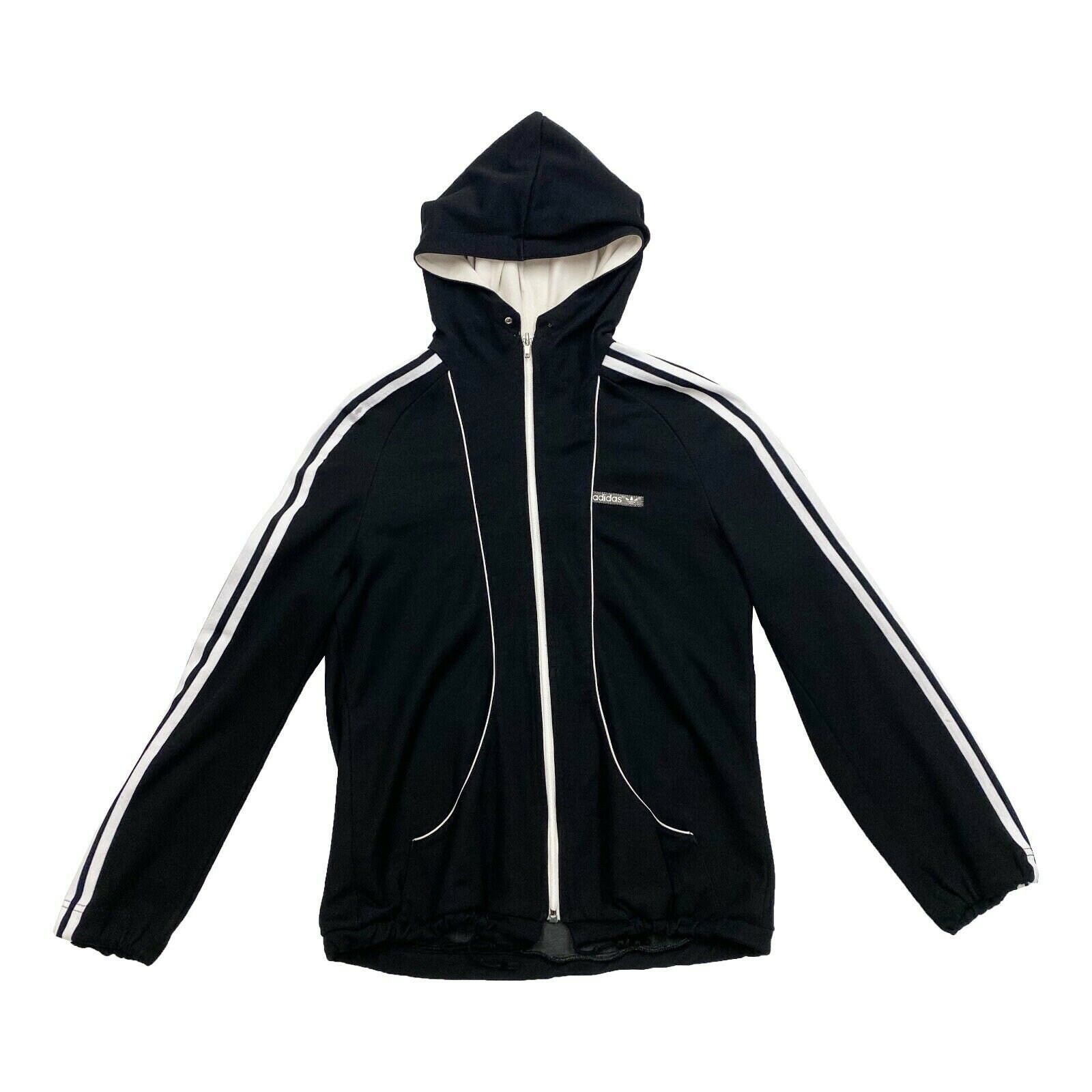 Image of Adidas Originals Womens Sports Hoodie | Vintage 80S Activewear Black Hoody Vtg