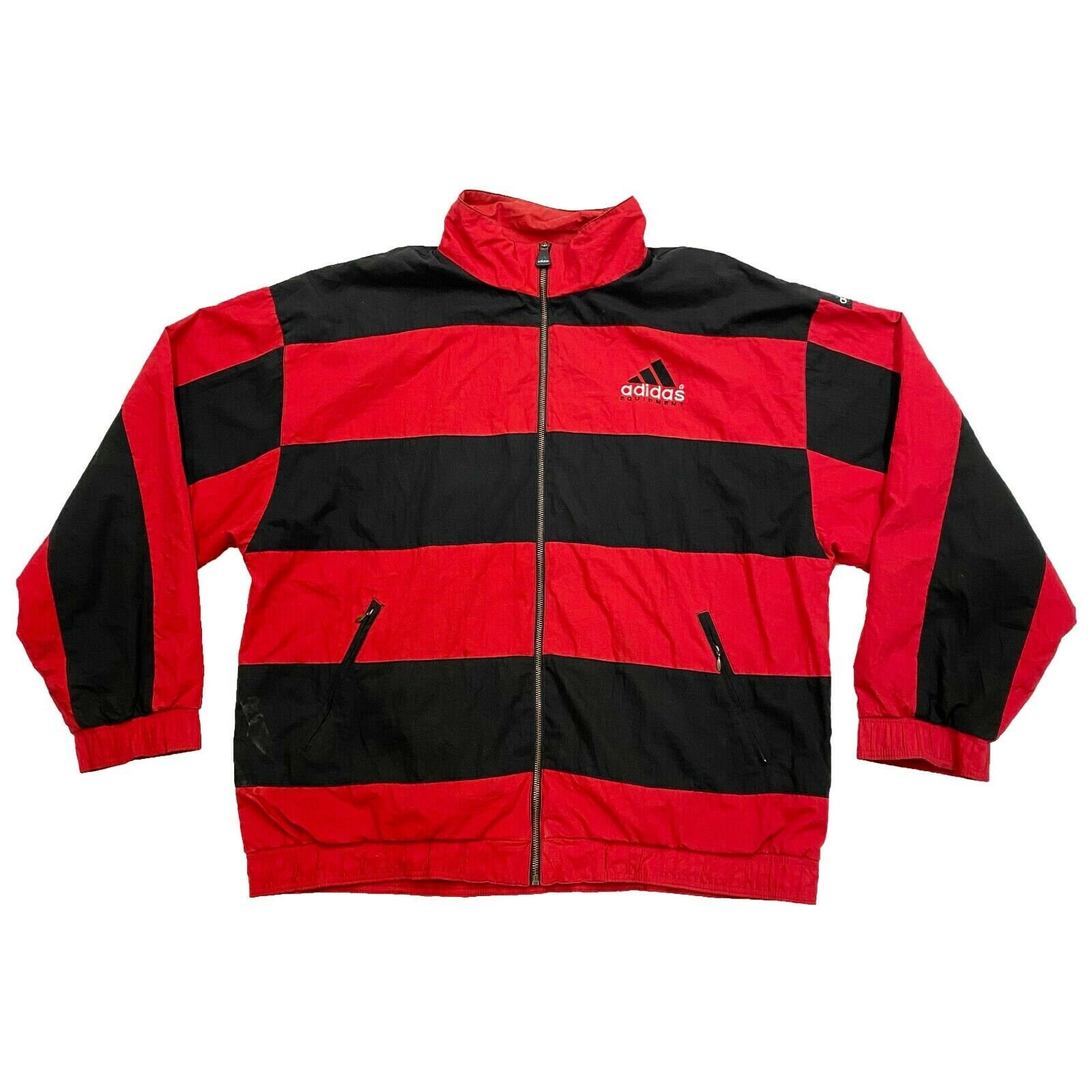 Image of Adidas Equipment Jacket | Vintage 90S Outdoor Active Sportswear Red Black Xl Vtg