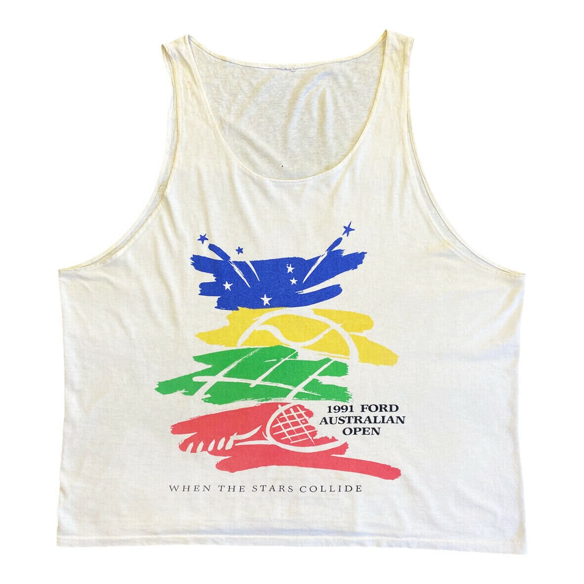 Image of 1991 Ford Australian Open Vest | Vintage 90S Tennis Grand Slam Sports White Vtg