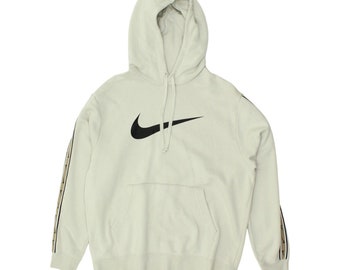 Sweat à capuche Nike Big Swoosh Logo Homme Blanche | Sweat à capuche sport décontracté VTG