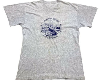 Clacton-On-Sea R.N.L.I Lifeboat Tshirt | Vintage 90s Single Stitch Charity Grey
