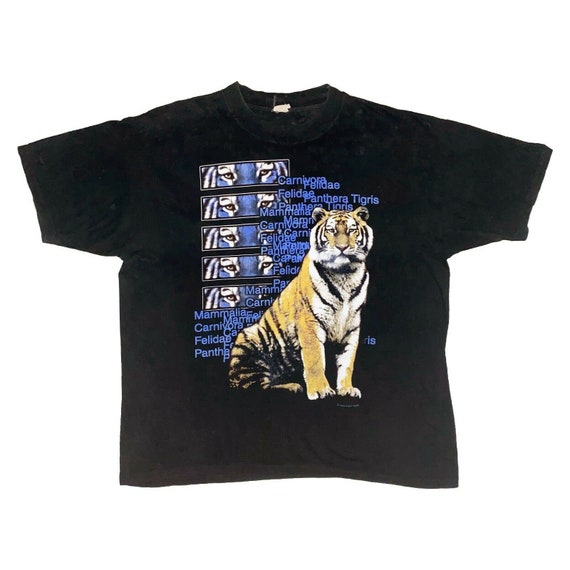 Tiger Print Tshirt Vintage 90s Big Cat Wildlife Nature | Etsy