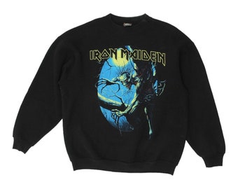 Iron Maiden Fear Of The Dark Herren Schwarzes Sweatshirt | Vintage 90er Heavy Metal VTG