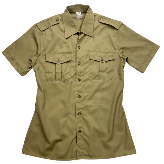Military Style Short Sleeve Epaulette 
