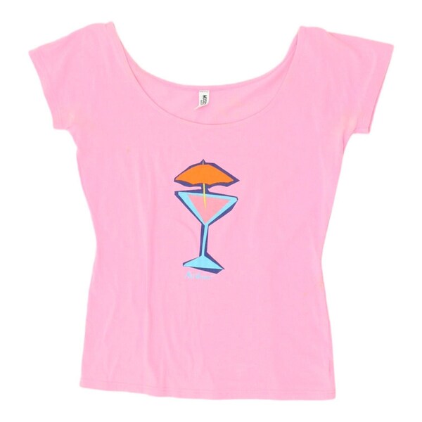 Moschino Mare Womens Pink Scoop Neck Tshirt | Retro High End Designer Summer VTG