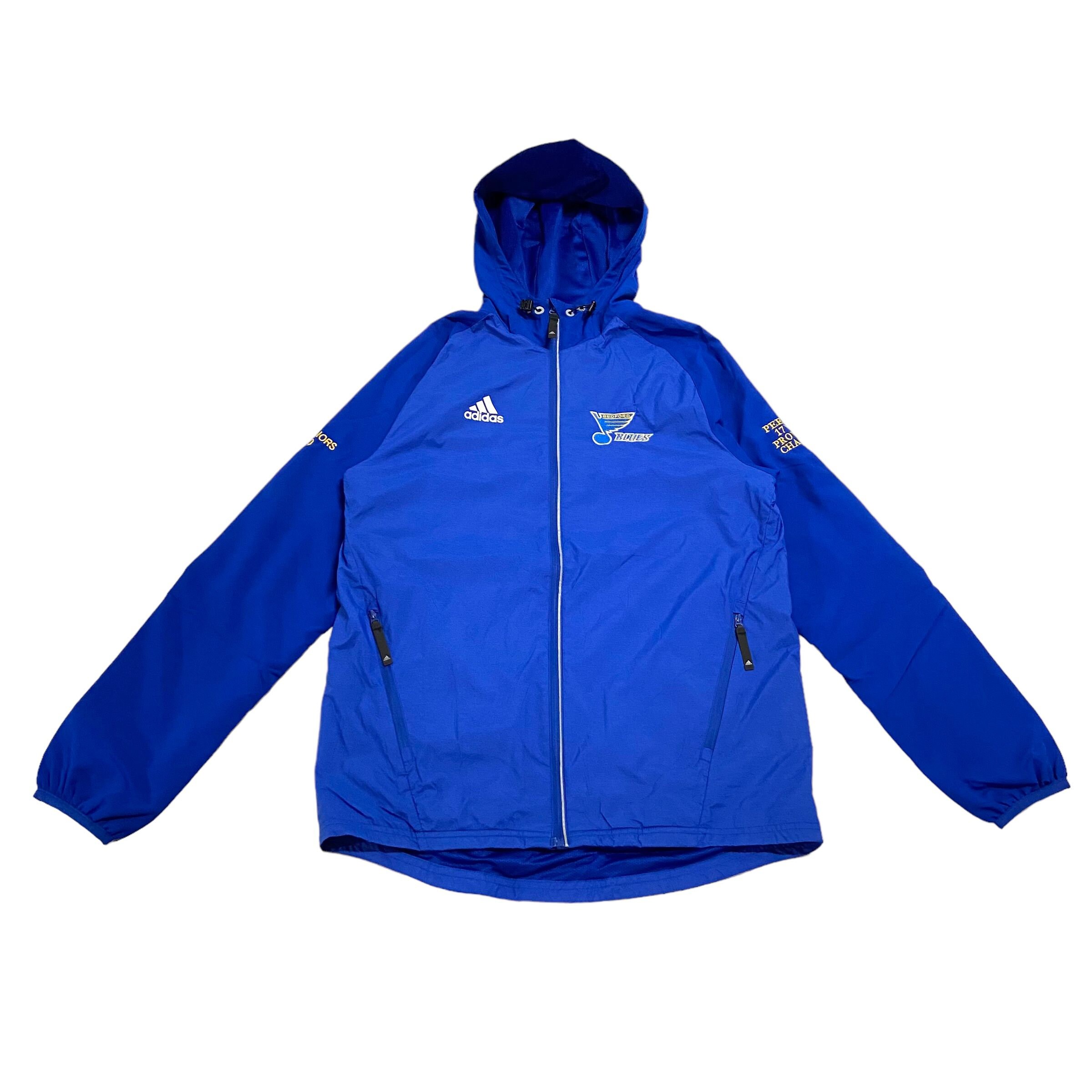 Adidas rain deals jacket blue