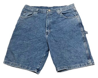 Wrangler Carpenter Hammer Loop Denim Workwear Shorts | Vintage 90s Blue VTG