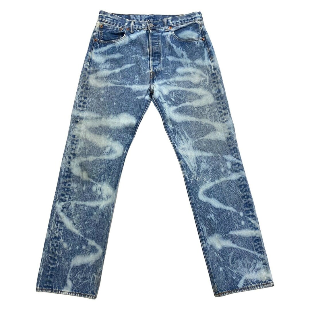 Levi's 501 Custom Bleach Patterned Jeans Vintage 90s Designer Denim ...