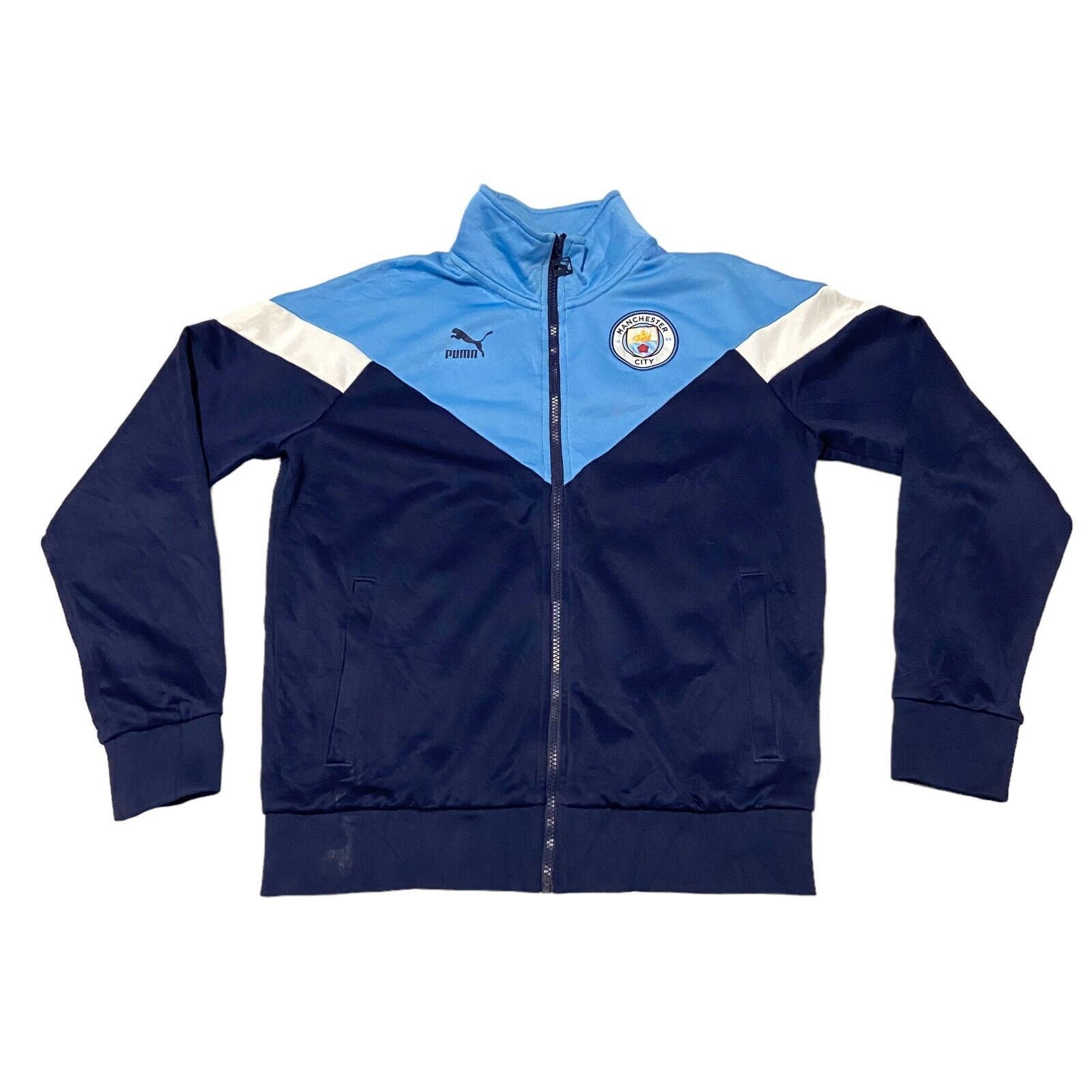 Manchester City FC Puma Trainingsjacke Premier League Fußball Sportswear  Blau