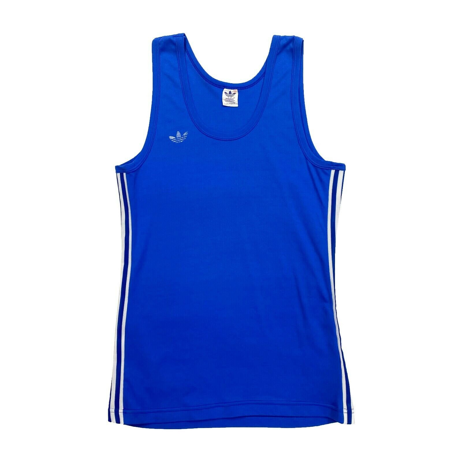 Image of Adidas Originals 3 Stripe Sports Vest | Vintage 80S Retro Athletics Running Blue