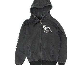 Amstaff Mens Black Full Zip Hoodie | Streetwear American Staffordshire Logo