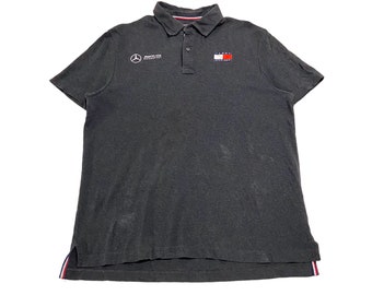 Mercedes AMG Motorsport Tommy Hilfiger Polo Shirt | Vintage Racing Designer Grey