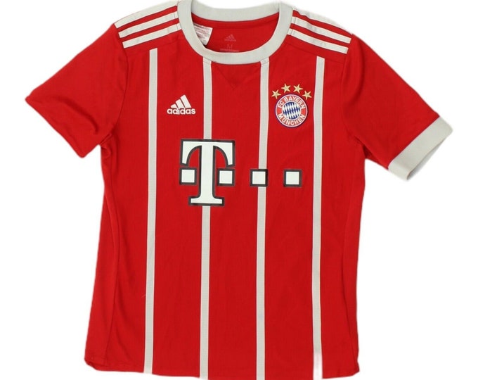 Bayern Munich 2017-18 Adidas Boys Red Home Shirt | Football Kids Sportswear VTG