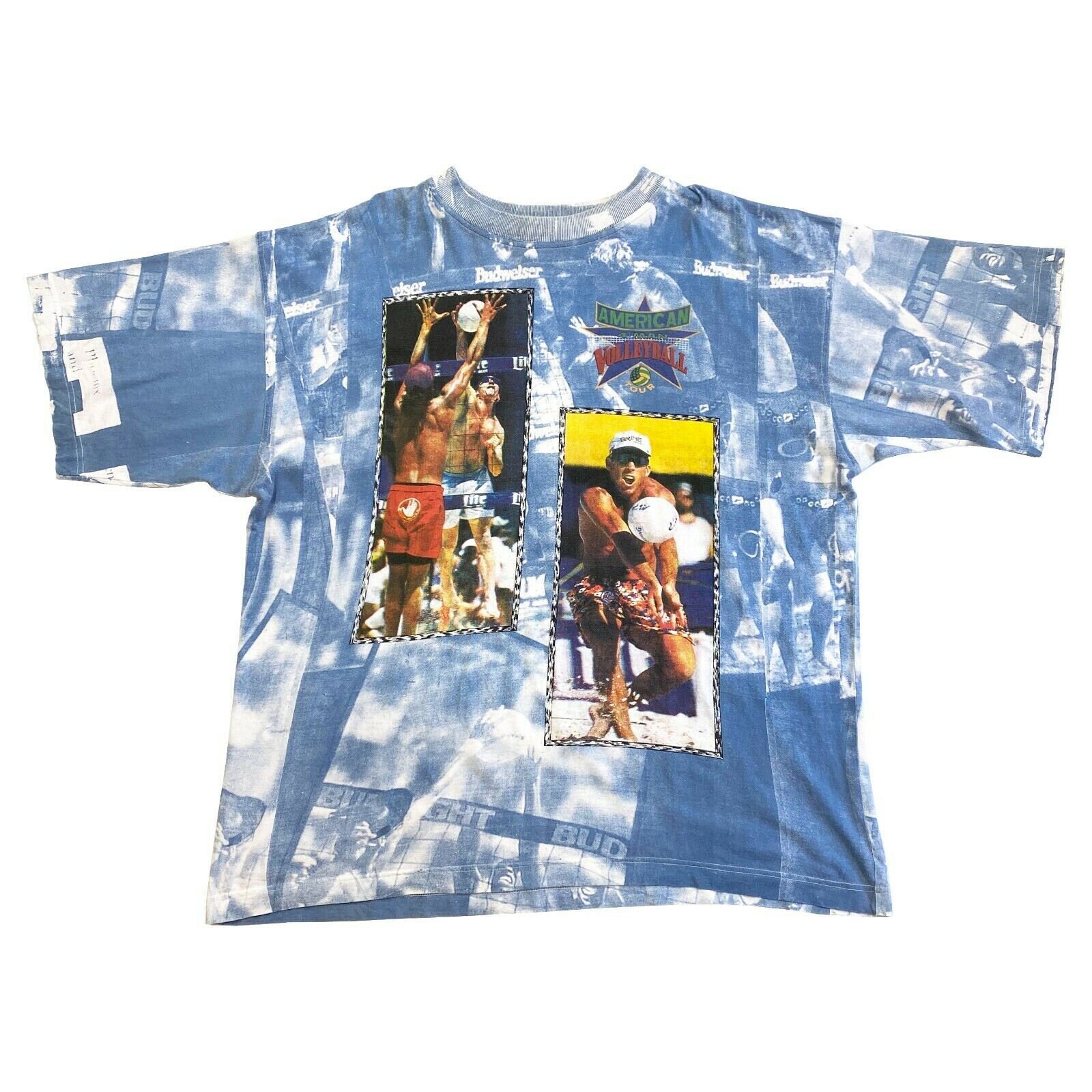 Image of American 4 Man Volleyball Tour All Over Print Tshirt | Vintage 90S Beach Sports