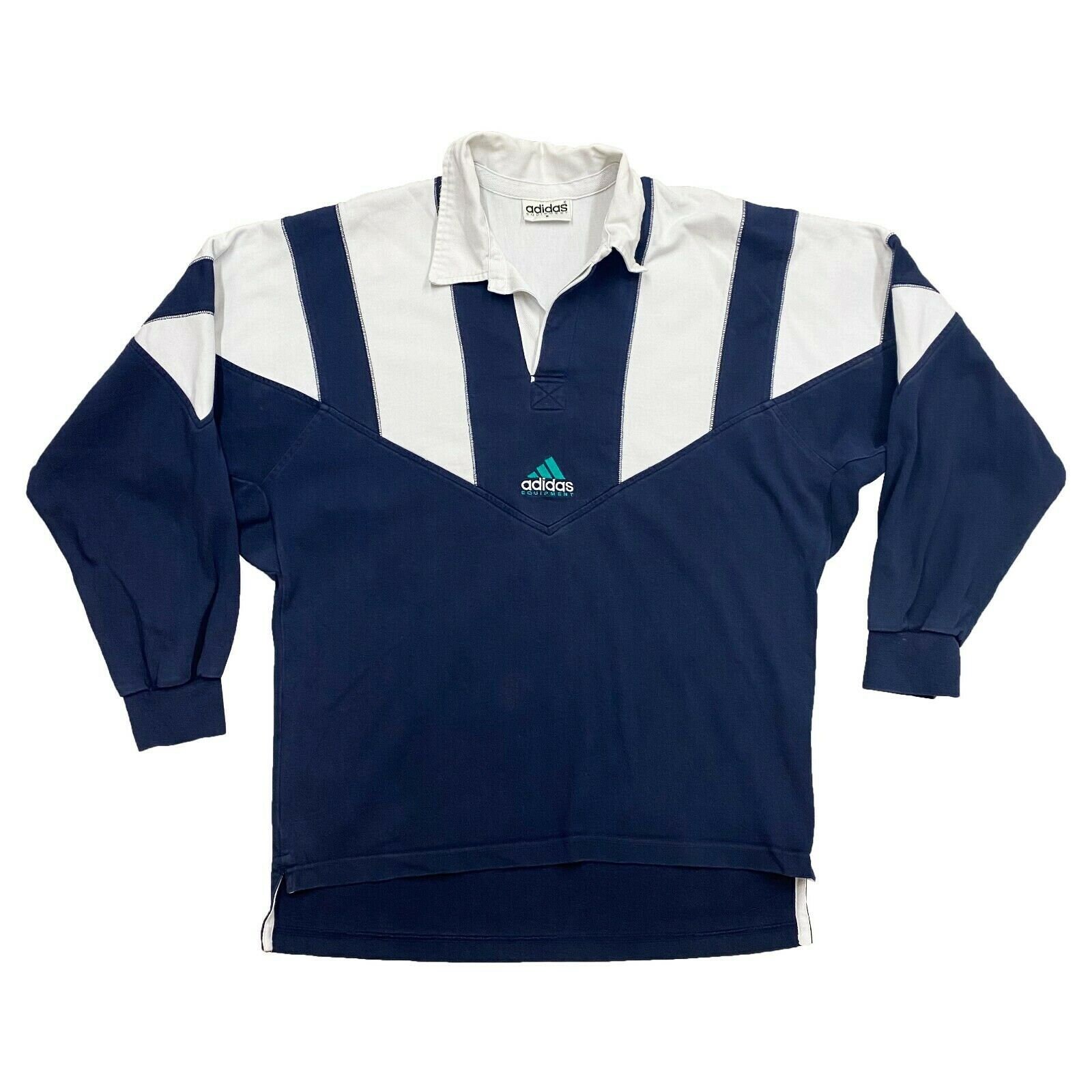 Image of Adidas Equipment Long Sleeve Heavy Polo Top | Vintage 90S Outdoor Sportswear Vtg
