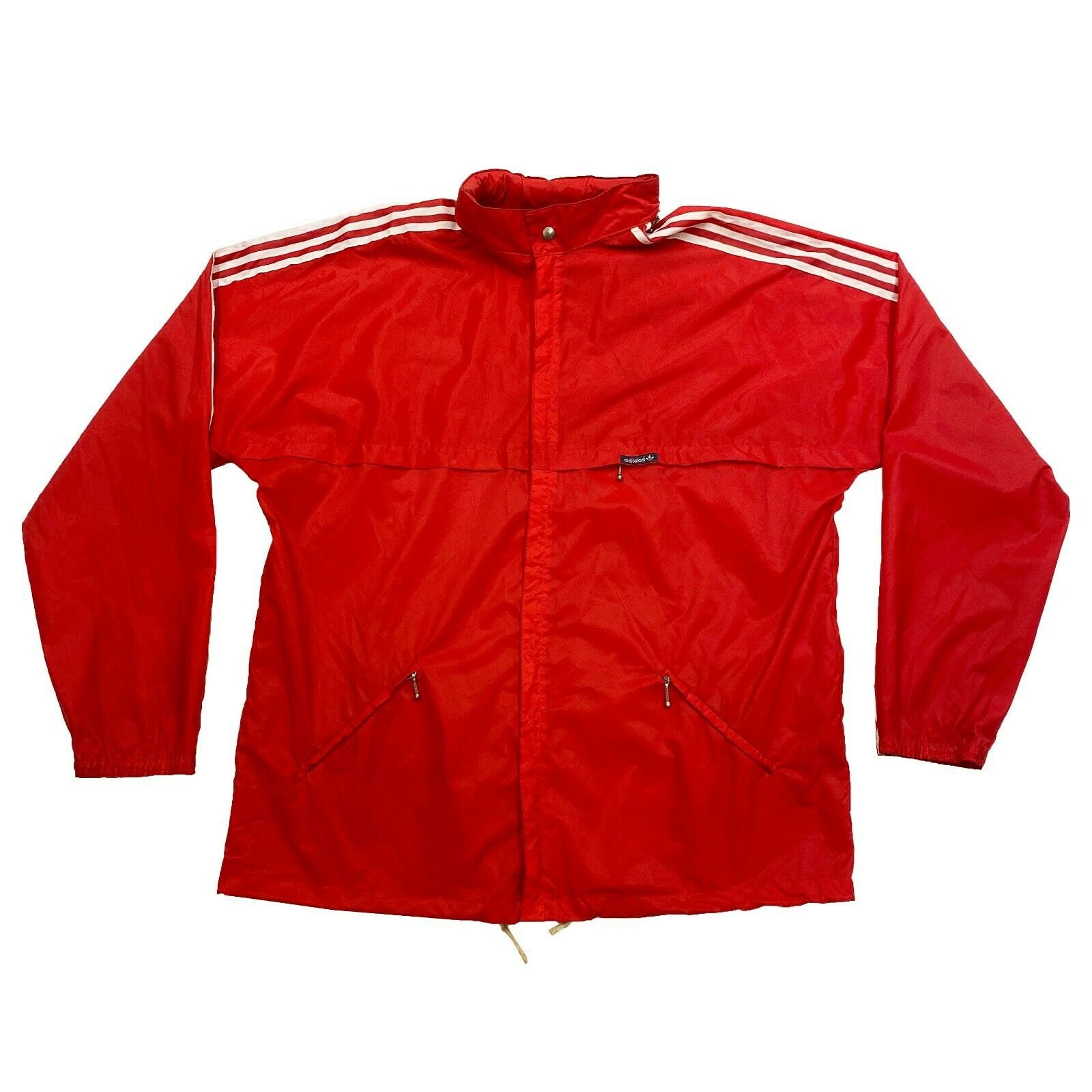 Image of Adidas Waterproof Rain Jacket | Vintage 80S Retro Sports Activewear Red Vtg