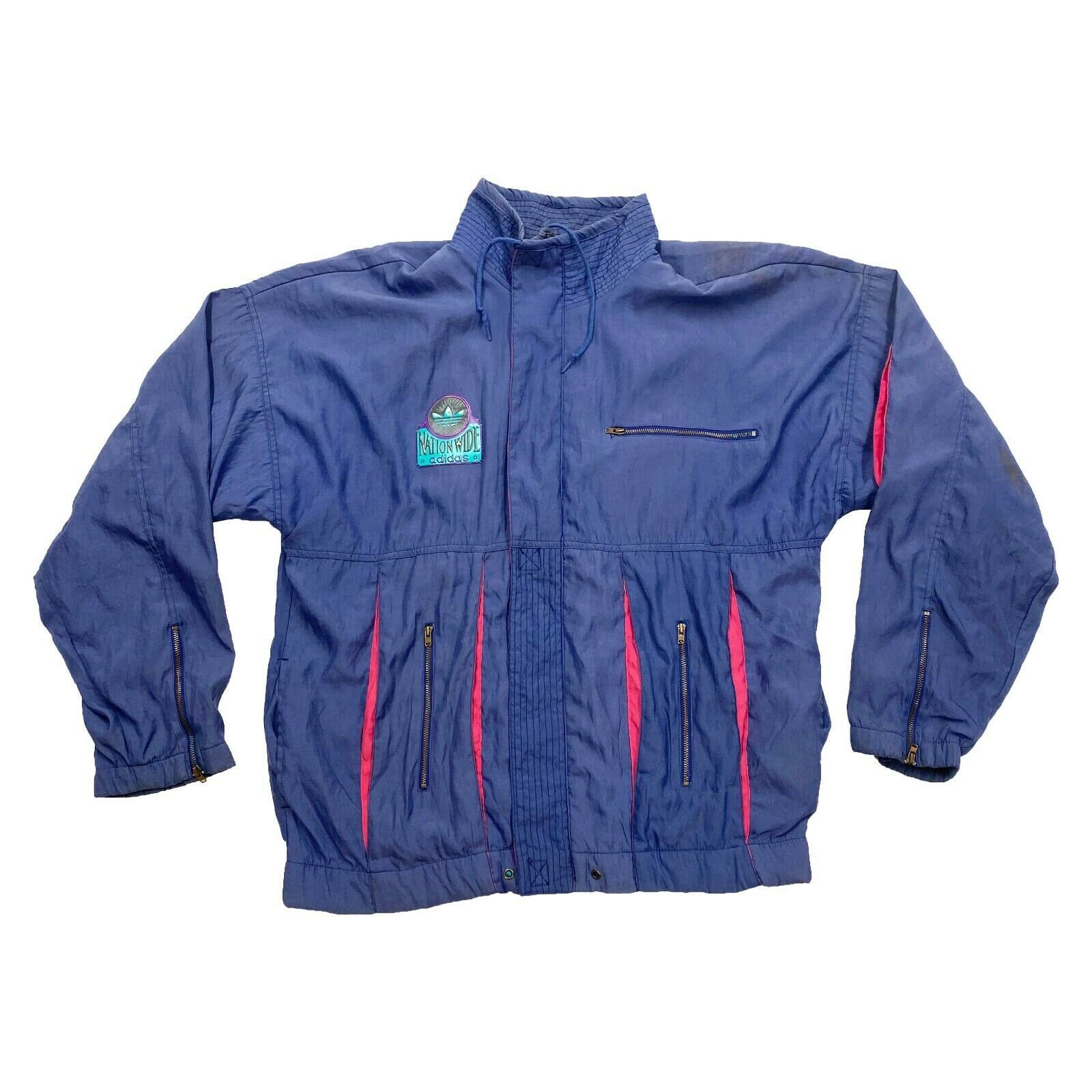 Image of Adidas Nationwide Jacket | Vintage 80S Retro Sports Brand Active Wear Blue Vtg