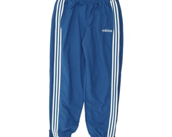 Adidas blauwe afritsbare trainingsbroek voor heren | Vintage sportkledingbroek uit de jaren 90