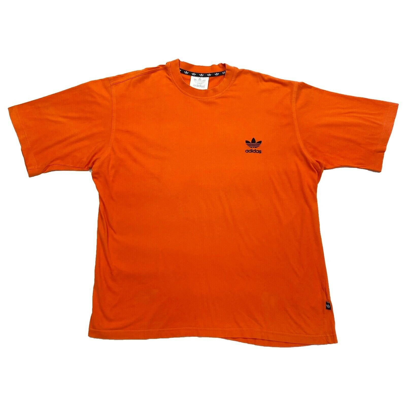 Image of Adidas Originals Embroidered Logo Tshirt | Vintage 90S Retro Sports Orange Vtg