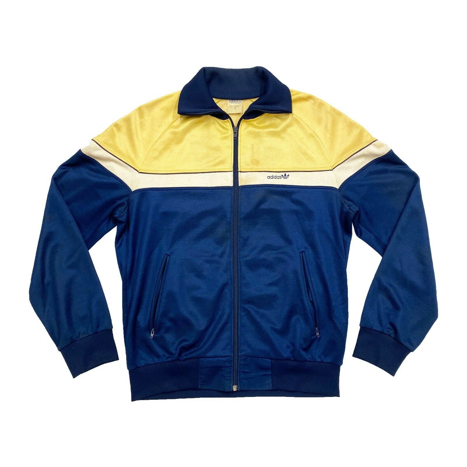 Image of Adidas Originals Track Jacket | Vintage 70S Retro Sportswear Yellow Blue Vtg
