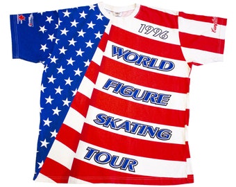 World Figure Skating Tour 1996 Tshirt | Vintage 90s Retro USA Ice Winter Sports