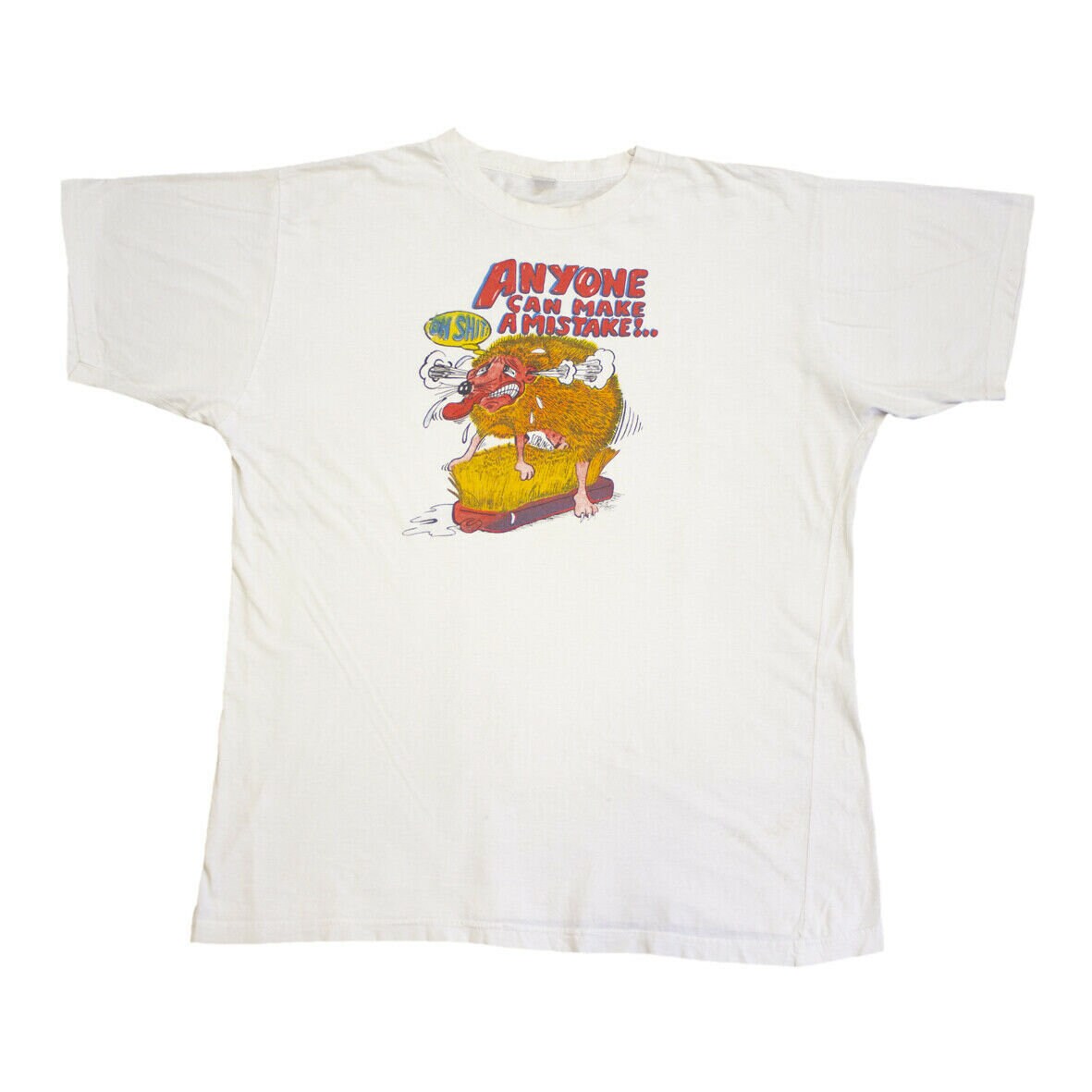 Image of Anyone Can Make A Mistake Hedgehog Tshirt | Vintage 90S Funny Rude Illustration