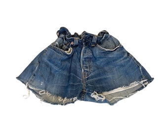 Levi's 501 Women's Custom Cut & Elastische Denim Shorts | Vintage Designer Blau