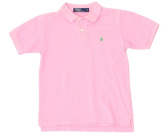 Polo Ralph Lauren Girls Pink Short Sleeve Polo Shirt | Vintage Kids Designer VTG