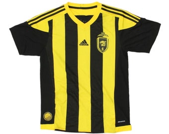 Al-Ittihad FC Mens Yellow Black Adidas Shirt | Vintage Y2K Saudi Arabia Football