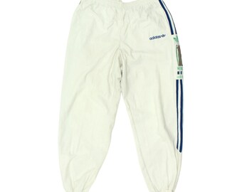 Adidas Originals One World Pantaloni da tuta in velluto bianco da uomo / Vintage anni '80 VTG