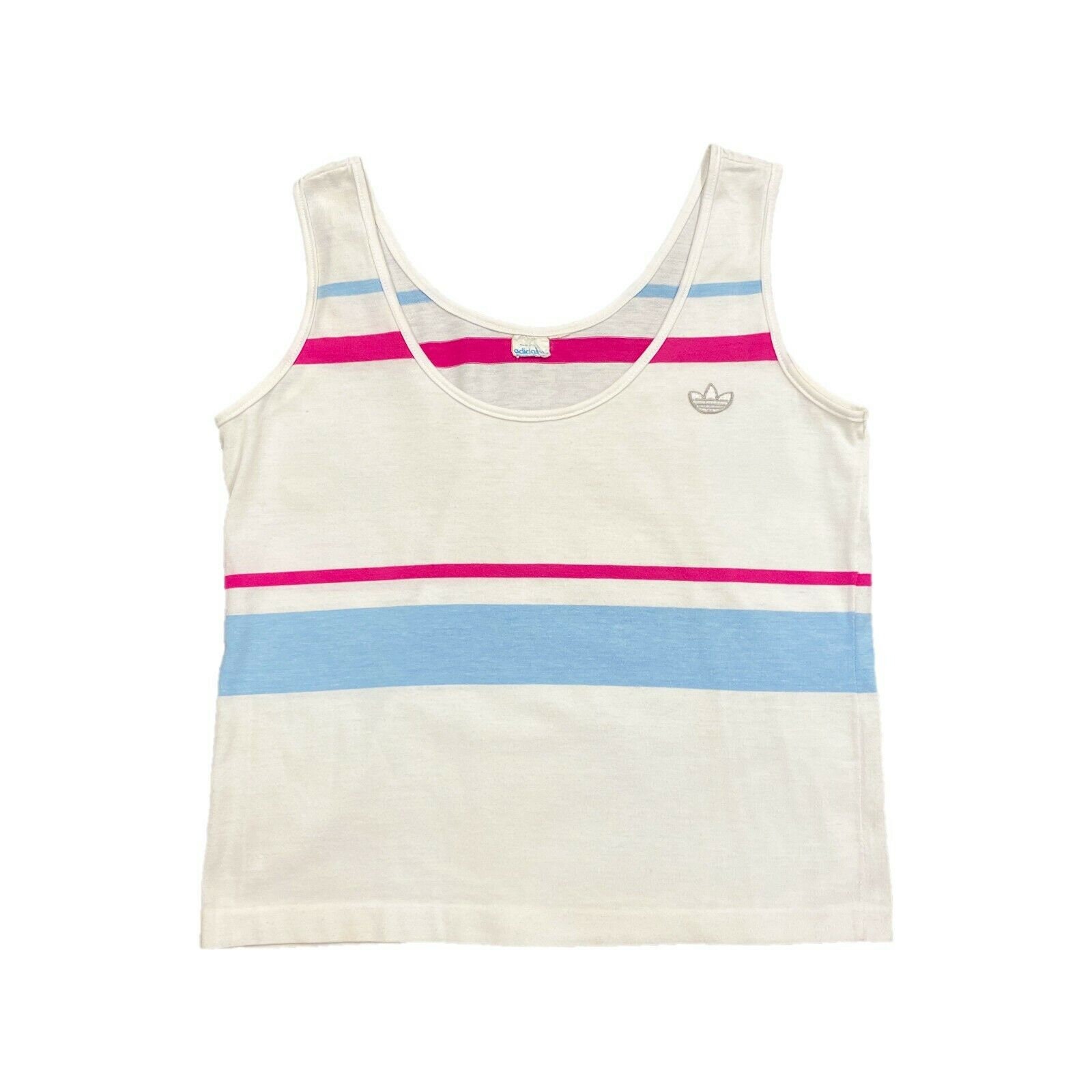 Image of Adidas Originals Crop Top Sports Vest | Vintage S Single Stitch White Vtg