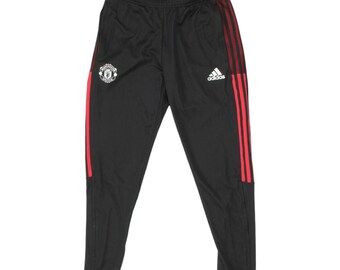 Pantaloni della tuta da uomo neri Adidas Manchester United / abbigliamento sportivo da calcio