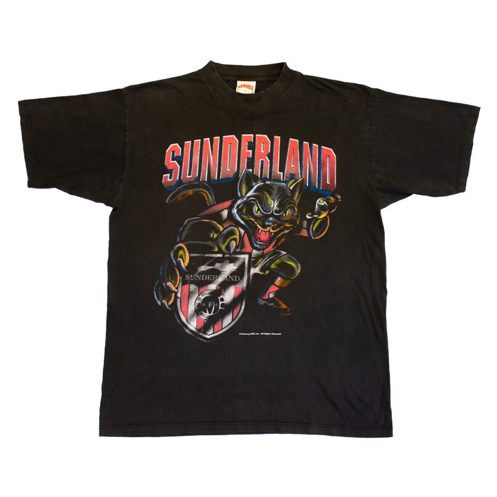 Sunderland AFC Nutmeg Mills Tshirt Vintage 90s Football Etsy