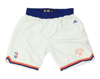 New York Knicks Adidas Herren-Basketballshorts in Weiß | Vintage NBA Sportswear VTG