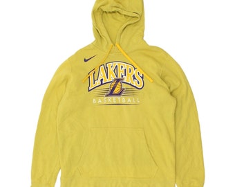 LA Lakers Nike Herren Gelb Pullover Hoodie | NBA Basketball Sportswear VTG